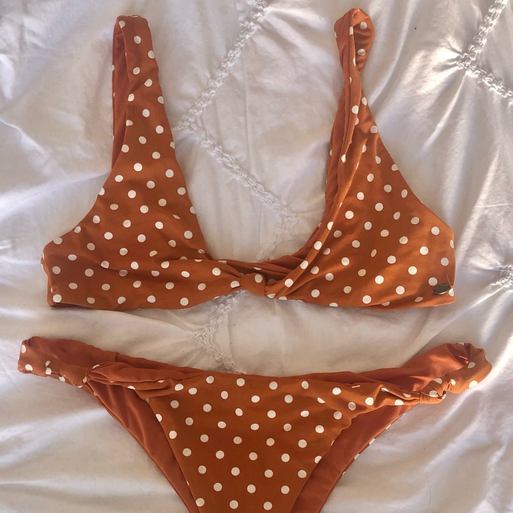 Orange Polka Dot Bikini Set🧡